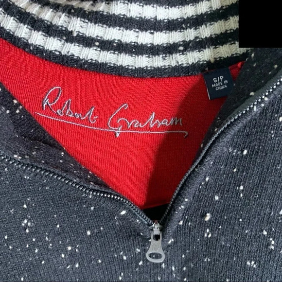 Robert Graham Black Zip Up Sweater - Picture 3 of 8